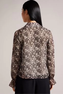 Ted Baker Nude-Pink Bertei Ruffle Blouse With Metal Ball Trim 9 Ted Baker Nude-Pink Bertei Ruffle Blouse With Metal Ball Trim -Ted Baker Shop D40119s3