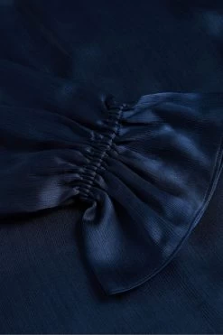 Ted Baker Blue Joanha High Neck Long Sleeve Blouse With Cut-Out -Ted Baker Shop D40120s5