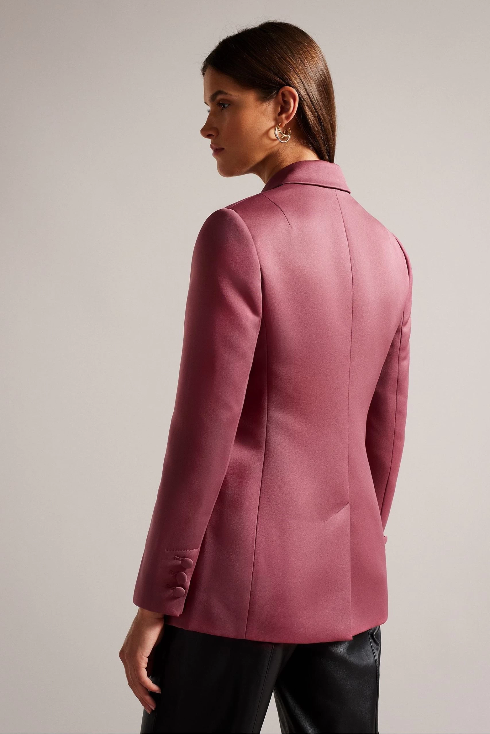Ted Baker Dp-Purple Seraph Double Breasted Satin Boyfriend Blazer 4 Ted Baker Dp-Purple Seraph Double Breasted Satin Boyfriend Blazer - Image 2