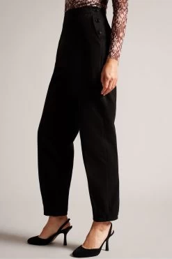 Ted Baker Eliona Black Barrel Trousers With Pin Tuck Detail 7 Ted Baker Eliona Black Barrel Trousers With Pin Tuck Detail -Ted Baker Shop D40137s2