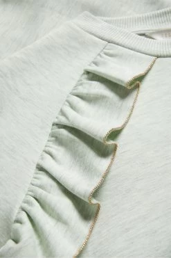 Ted Baker Green Yazme Frill Sweatshirt With Chain Trim Edge 11 Ted Baker Green Yazme Frill Sweatshirt With Chain Trim Edge -Ted Baker Shop D40151s5