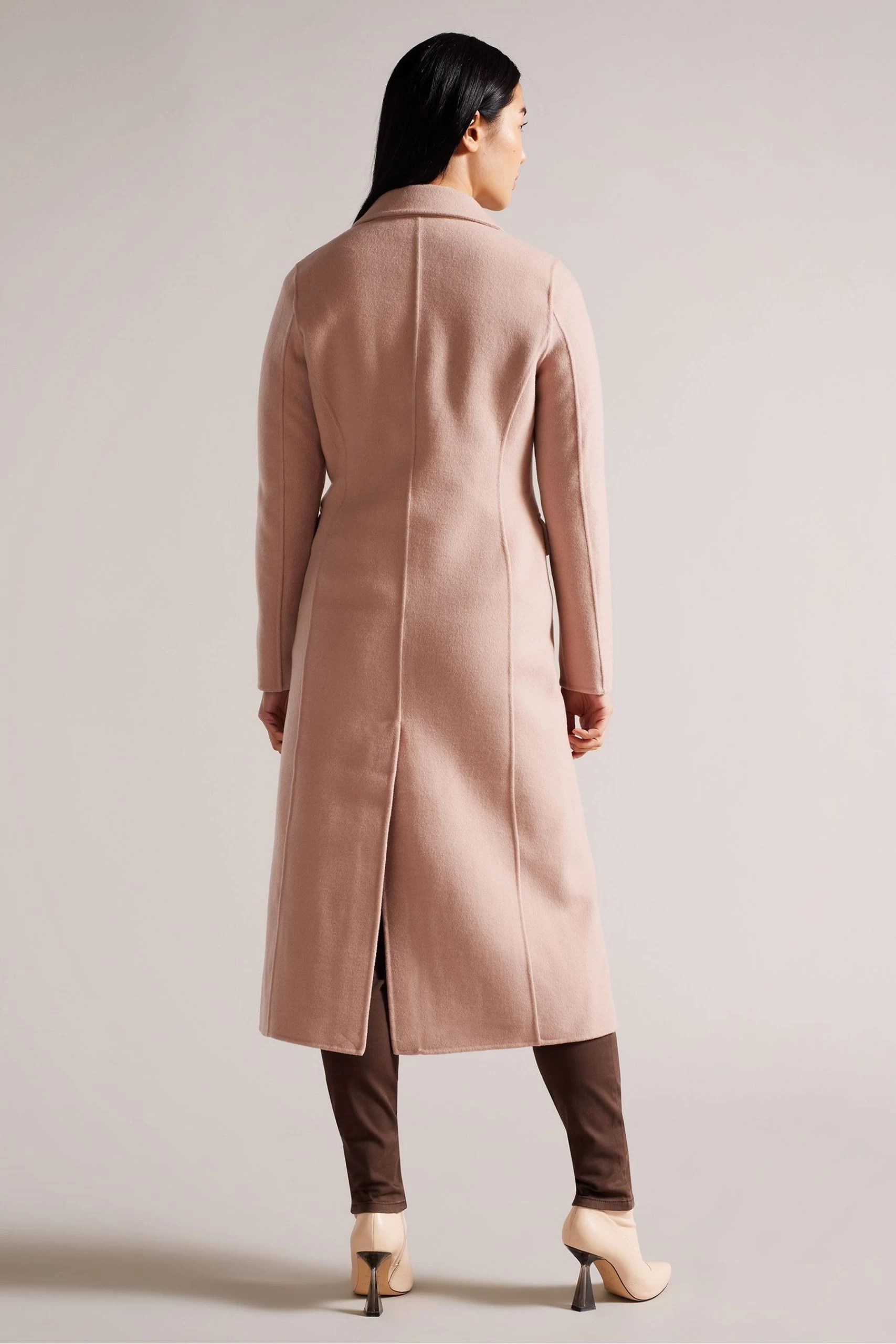 Ted Baker Dusky Pink Serinn Single Breasted Midaxi Coat 4 Ted Baker Dusky Pink Serinn Single Breasted Midaxi Coat - Image 2