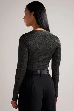 Ted Baker Eloisy Slim Fit Crossover Knit Black Top 7 Ted Baker Eloisy Slim Fit Crossover Knit Black Top -Ted Baker Shop D40158s2