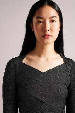 Ted Baker Eloisy Slim Fit Crossover Knit Black Top 8 Ted Baker Eloisy Slim Fit Crossover Knit Black Top -Ted Baker Shop D40158s3