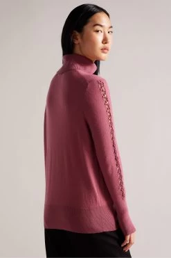 Ted Baker Purple Maevia Roll Neck Sweater With Stitch Insert 8 Ted Baker Purple Maevia Roll Neck Sweater With Stitch Insert -Ted Baker Shop D40159s2