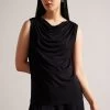 Ted Baker Margeta Black Circle Cut Draped Top 1 Ted Baker Margeta Black Circle Cut Draped Top -Ted Baker Shop D40160s