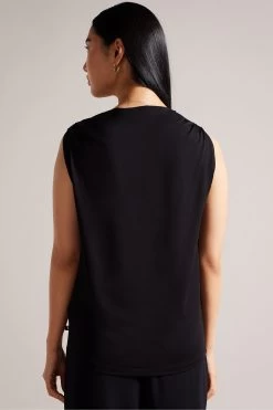 Ted Baker Margeta Black Circle Cut Draped Top 9 Ted Baker Margeta Black Circle Cut Draped Top -Ted Baker Shop D40160s3