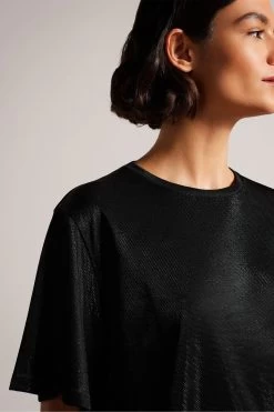 Ted Baker Georia Glitsy Black T-Shirt 10 Ted Baker Georia Glitsy Black T-Shirt -Ted Baker Shop D40161s4