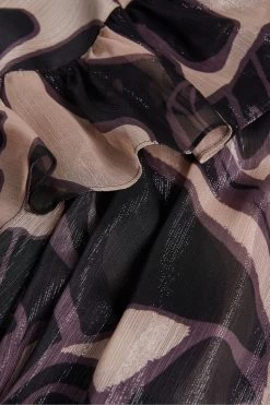 Ted Baker Jasmyna Ruffle V-Neck Black Top With Tie Waist -Ted Baker Shop D40164s4