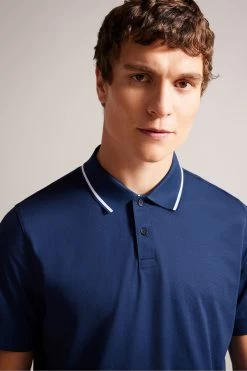 Ted Baker Navy-Blue Allard Jacquard Polo Shirt 9 Ted Baker Navy-Blue Allard Jacquard Polo Shirt -Ted Baker Shop D40230s4