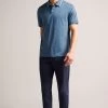 Ted Baker Mid-Blue Allard Jacquard Polo Shirt 2 Ted Baker Mid-Blue Allard Jacquard Polo Shirt -Ted Baker Shop D40231s