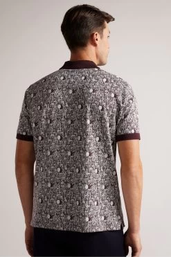 Ted Baker Regular Fit Maroon Red Coreo Jacquard Polo Shirt 8 Ted Baker Regular Fit Maroon Red Coreo Jacquard Polo Shirt -Ted Baker Shop D40237s2