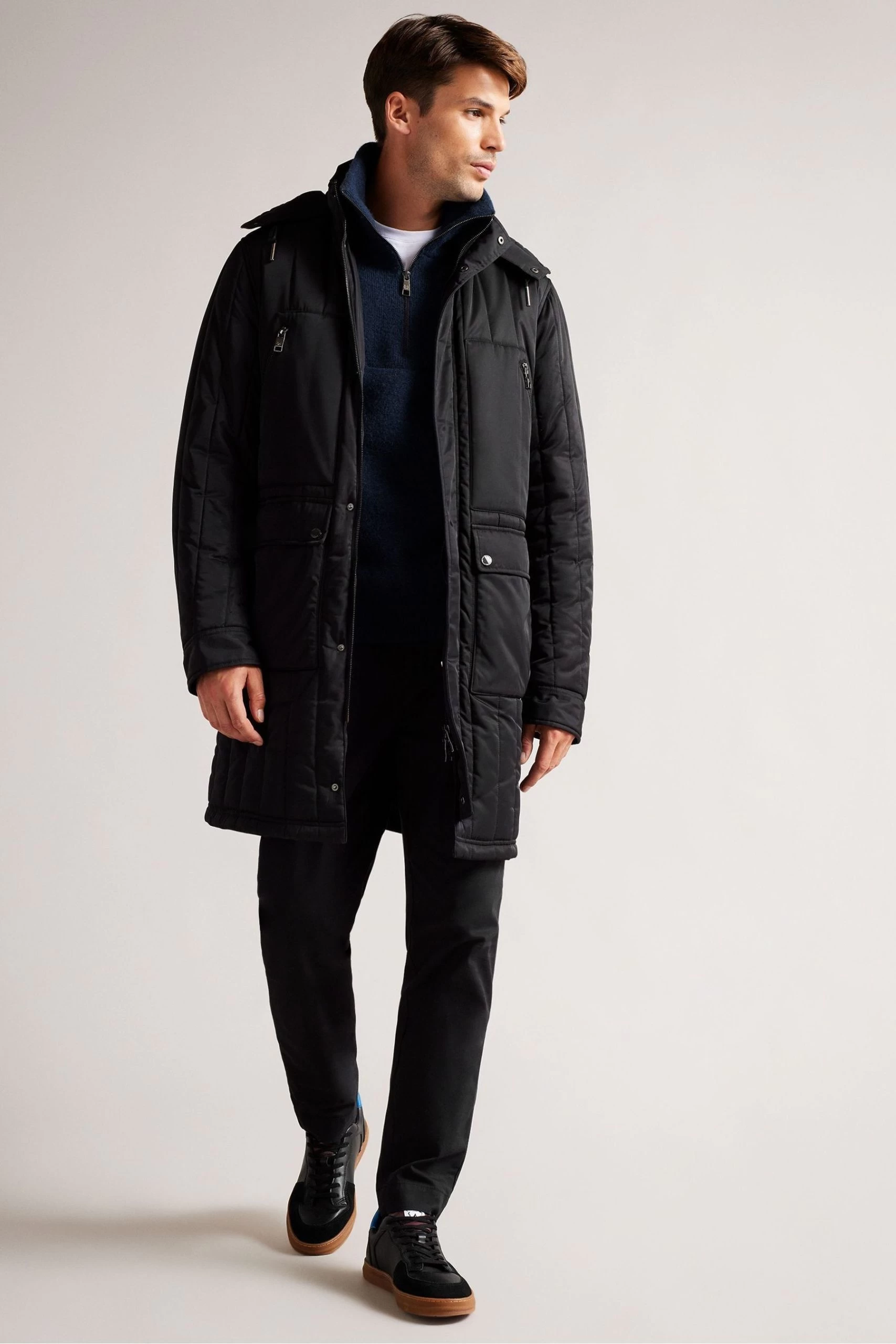 Ted Baker Long Skegby Black Quilted Jacket 4 Ted Baker Long Skegby Black Quilted Jacket - Image 2