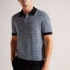 Ted Baker Regular Blue Badenn Jacquard Knitted Polo Shirt 1 Ted Baker Regular Blue Badenn Jacquard Knitted Polo Shirt -Ted Baker Shop D40244s