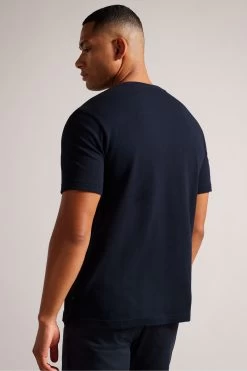 Ted Baker Regular Navy Blue Spindle Short Sleeve T-Shirt With T Pocket 8 Ted Baker Regular Navy Blue Spindle Short Sleeve T-Shirt With T Pocket -Ted Baker Shop D40245s2