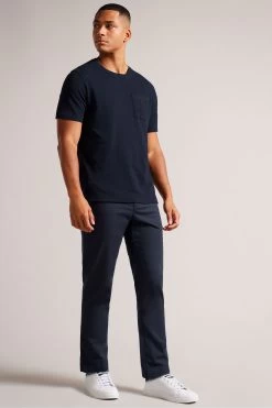 Ted Baker Regular Navy Blue Spindle Short Sleeve T-Shirt With T Pocket 9 Ted Baker Regular Navy Blue Spindle Short Sleeve T-Shirt With T Pocket -Ted Baker Shop D40245s3