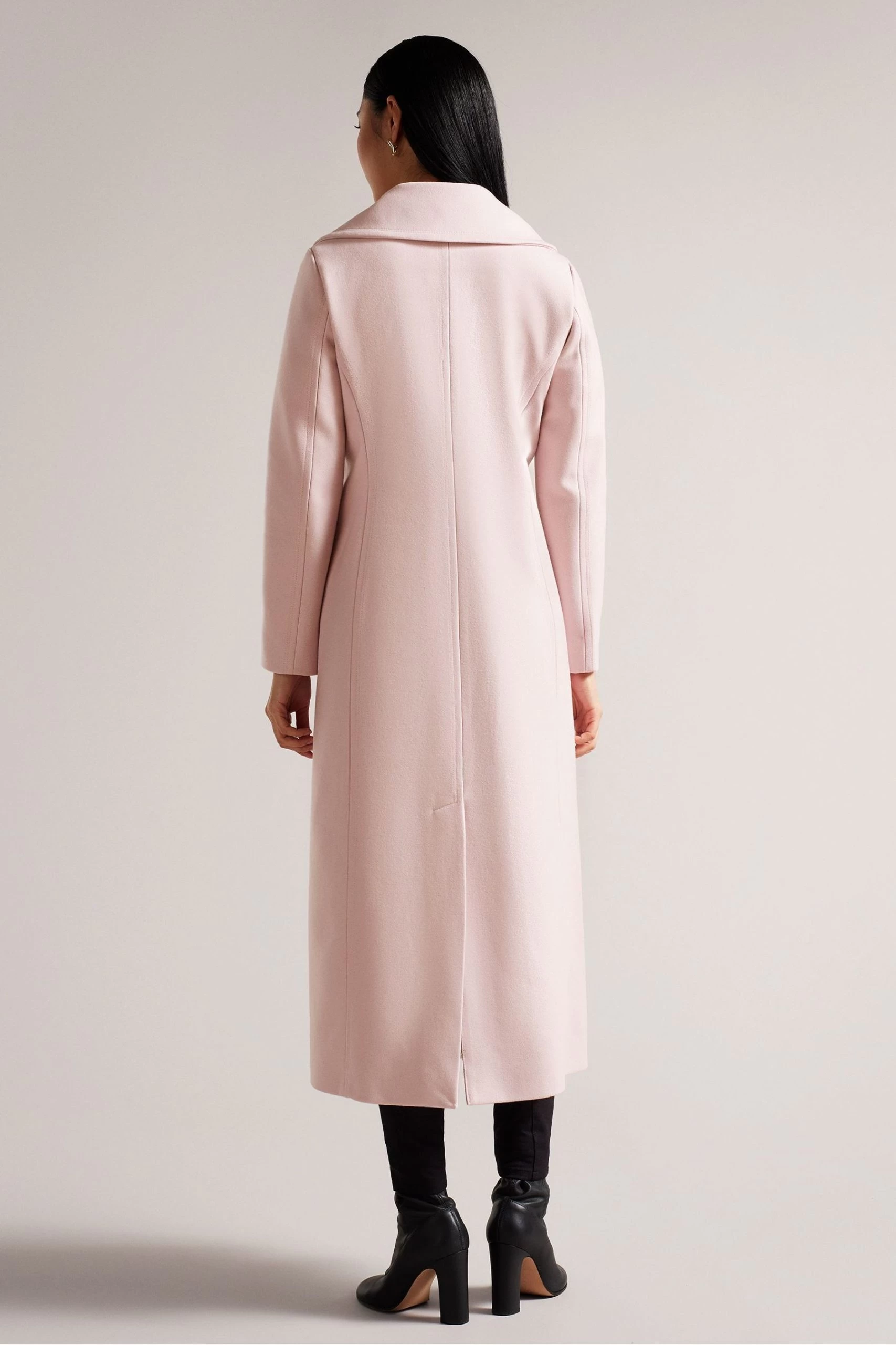 Ted Baker Dusky Pink Marlei Full Length Wool Pea Coat 4 Ted Baker Dusky Pink Marlei Full Length Wool Pea Coat - Image 2