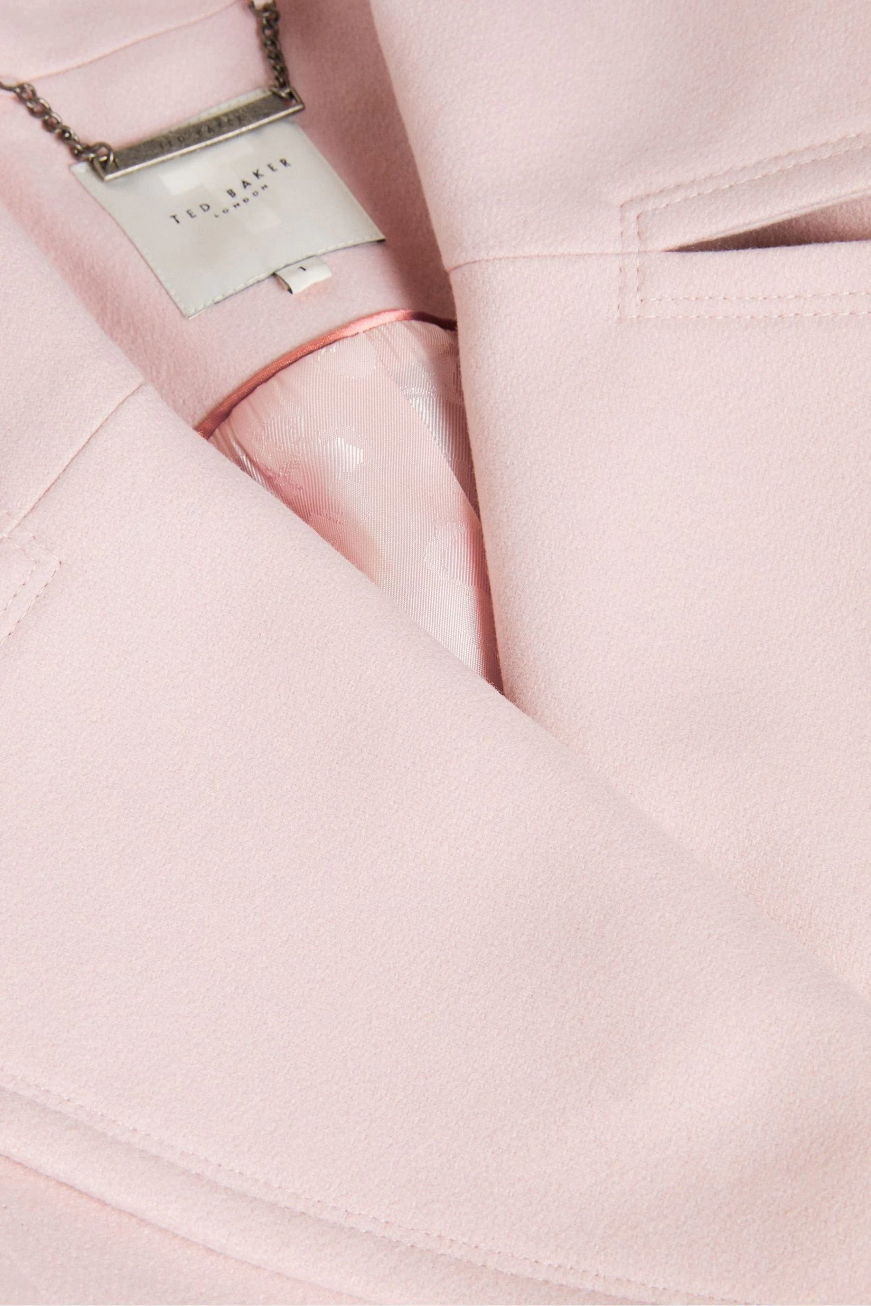 Ted Baker Dusky Pink Marlei Full Length Wool Pea Coat 7 Ted Baker Dusky Pink Marlei Full Length Wool Pea Coat - Image 5