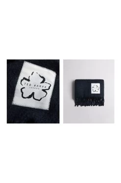 Ted Baker Tiba Black Long Tassel Oversized Scarf 8 Ted Baker Tiba Black Long Tassel Oversized Scarf -Ted Baker Shop D44214s2