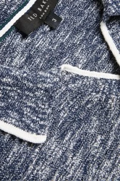 Ted Baker Blue Regular Planter Marl Open Collar Polo Shirt 12 Ted Baker Blue Regular Planter Marl Open Collar Polo Shirt -Ted Baker Shop D45413s5