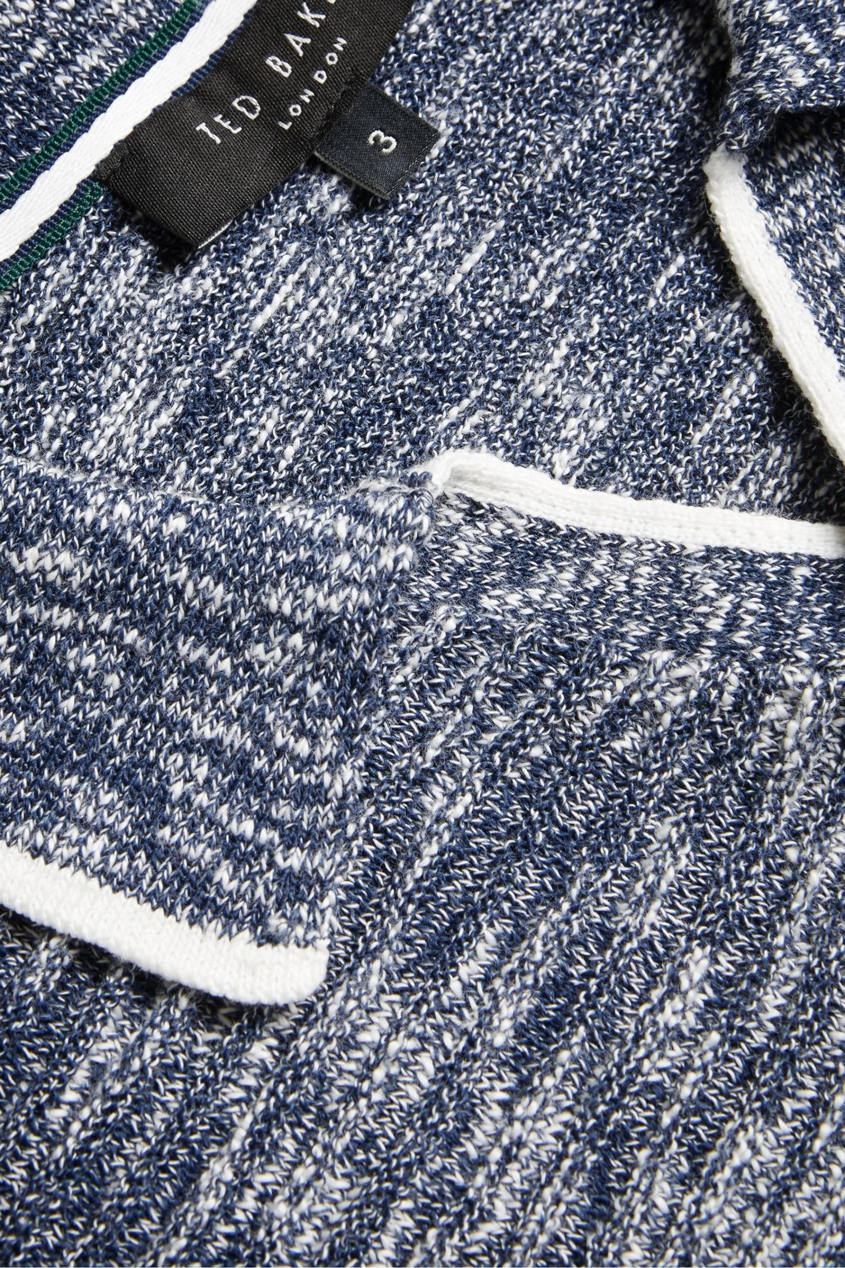 Ted Baker Blue Regular Planter Marl Open Collar Polo Shirt 7 Ted Baker Blue Regular Planter Marl Open Collar Polo Shirt - Image 5