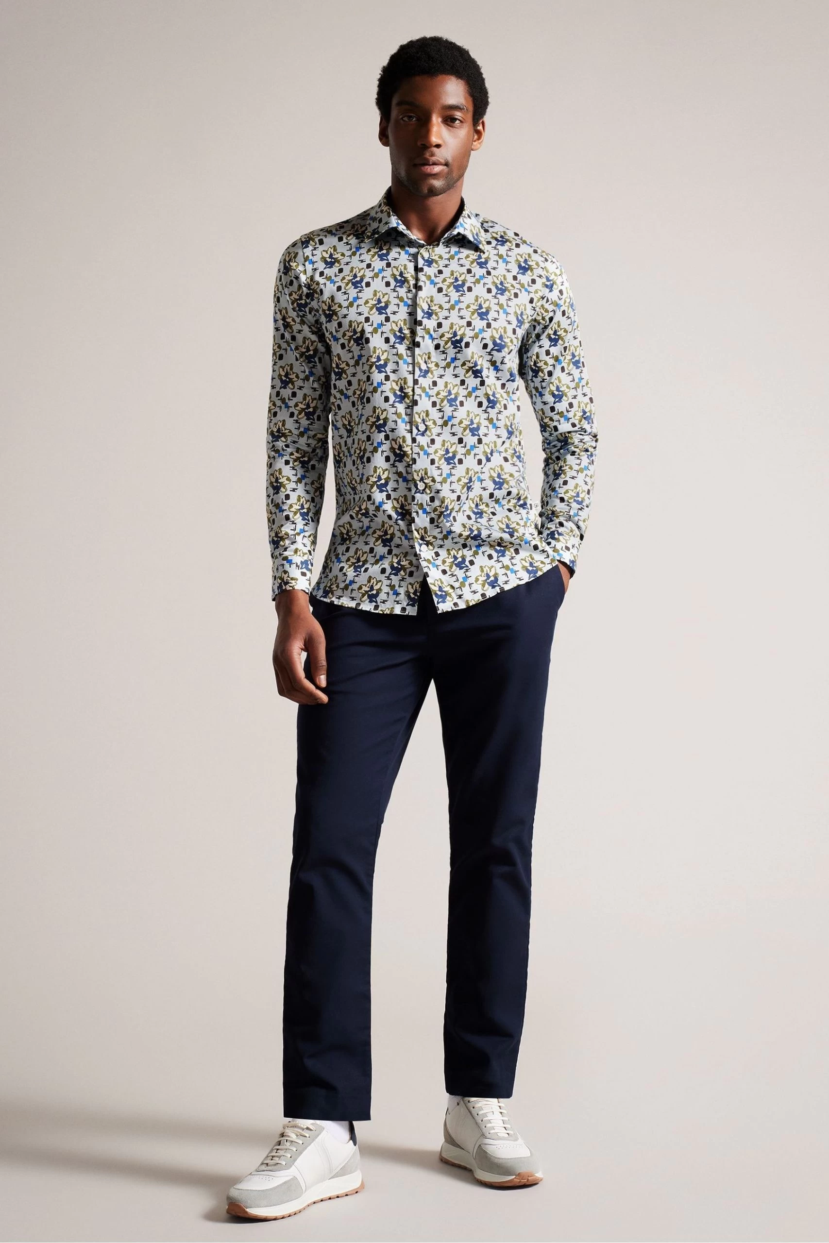 Ted Baker Blue Arigna Slim Magnolia Shirt 3 Ted Baker Blue Arigna Slim Magnolia Shirt