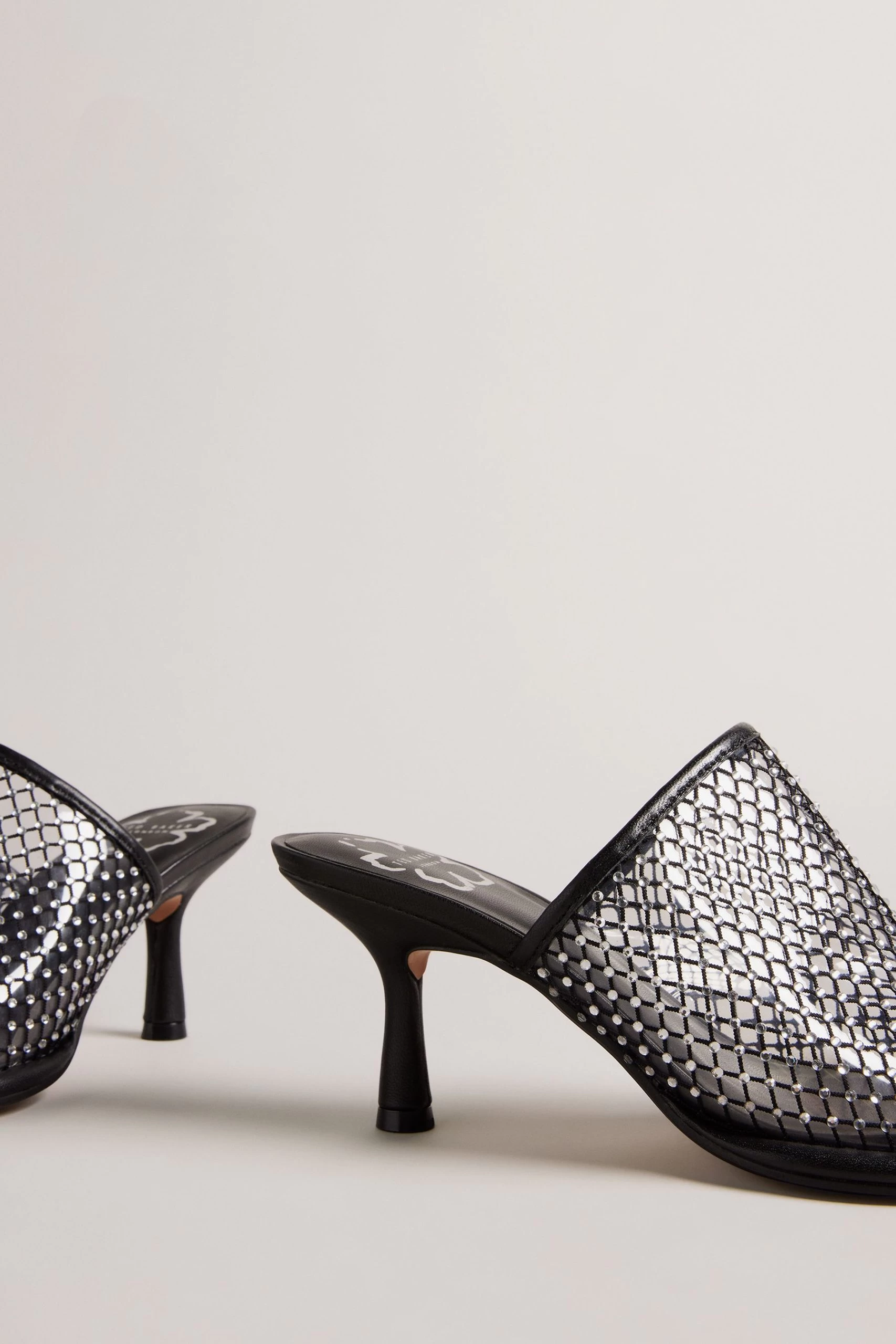 Ted Baker Celya 70Mm Crystal Mesh Heeled Black Mules 5 Ted Baker Celya 70Mm Crystal Mesh Heeled Black Mules - Image 3