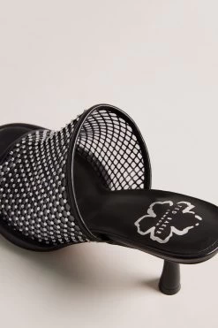 Ted Baker Celya 70Mm Crystal Mesh Heeled Black Mules 9 Ted Baker Celya 70Mm Crystal Mesh Heeled Black Mules -Ted Baker Shop D52664s4