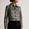 Ted Baker Pelham Black Cropped Animal Pony Jacket 1 Ted Baker Pelham Black Cropped Animal Pony Jacket -Ted Baker Shop D52668s
