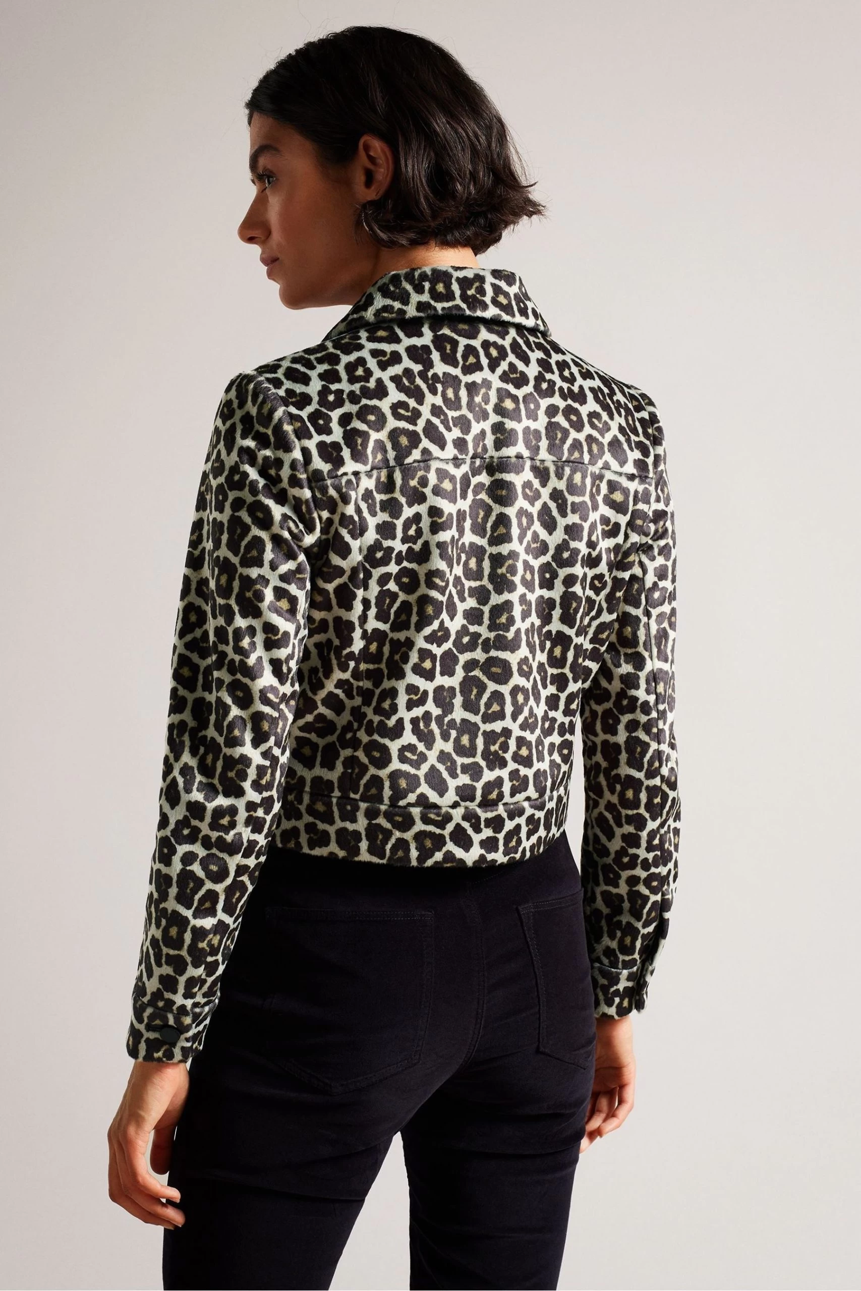 Ted Baker Pelham Black Cropped Animal Pony Jacket 4 Ted Baker Pelham Black Cropped Animal Pony Jacket - Image 2