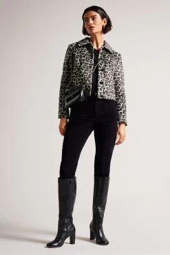 Ted Baker Pelham Black Cropped Animal Pony Jacket 11 Ted Baker Pelham Black Cropped Animal Pony Jacket -Ted Baker Shop D52668s3
