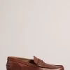 Ted Baker Tirymew Waxy Penny Brown Leather Loafers 1 Ted Baker Tirymew Waxy Penny Brown Leather Loafers -Ted Baker Shop D54327s