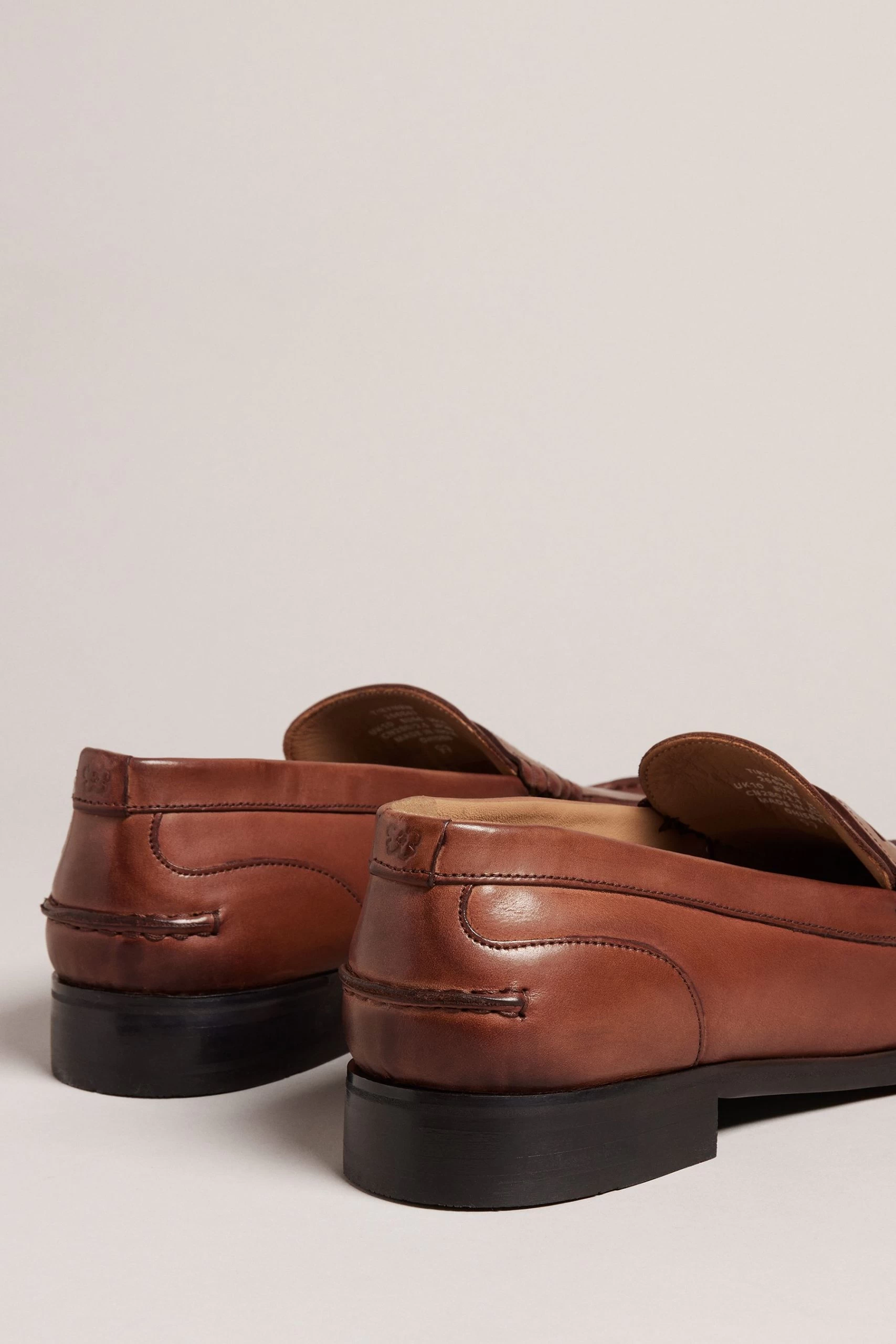 Ted Baker Tirymew Waxy Penny Brown Leather Loafers 4 Ted Baker Tirymew Waxy Penny Brown Leather Loafers - Image 2