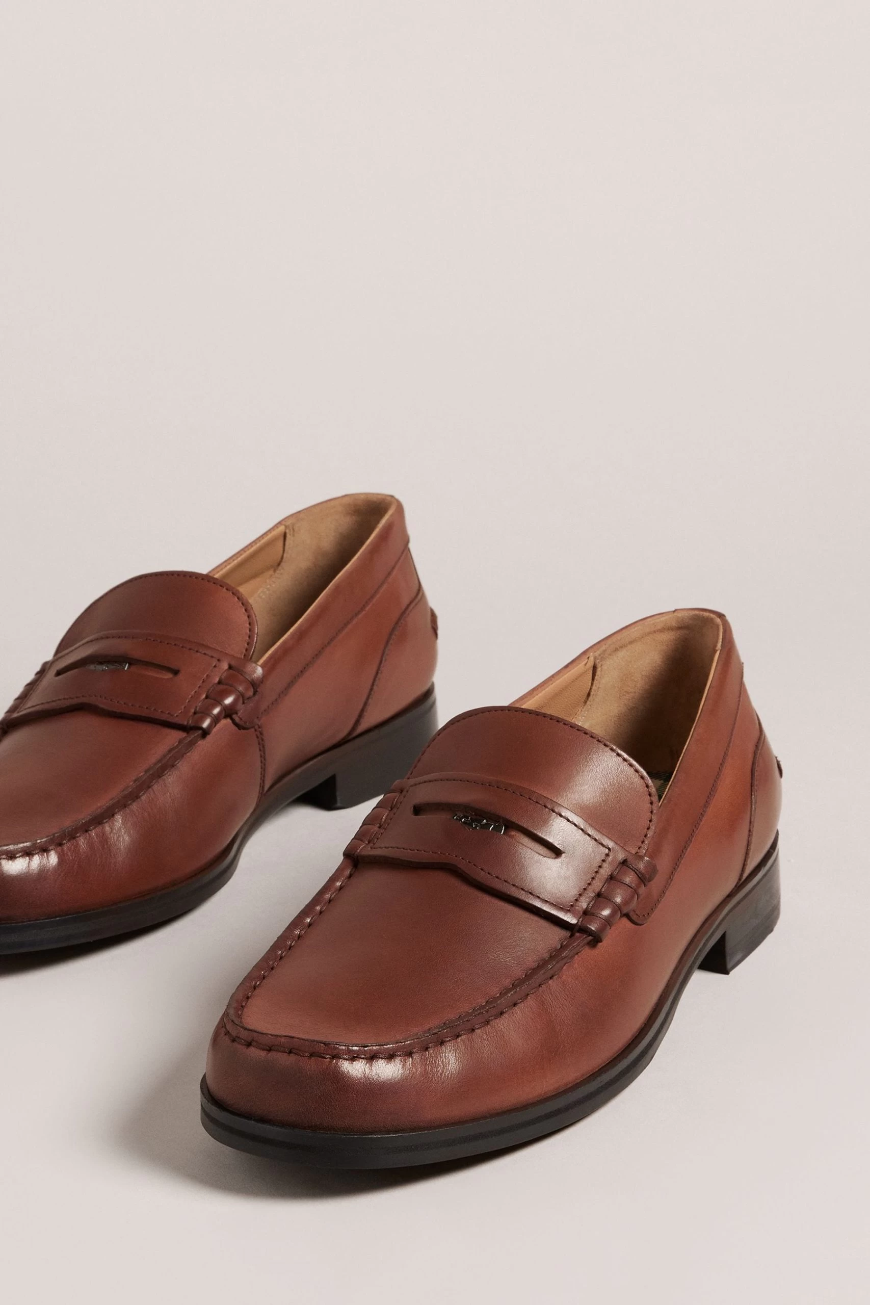 Ted Baker Tirymew Waxy Penny Brown Leather Loafers 5 Ted Baker Tirymew Waxy Penny Brown Leather Loafers - Image 3