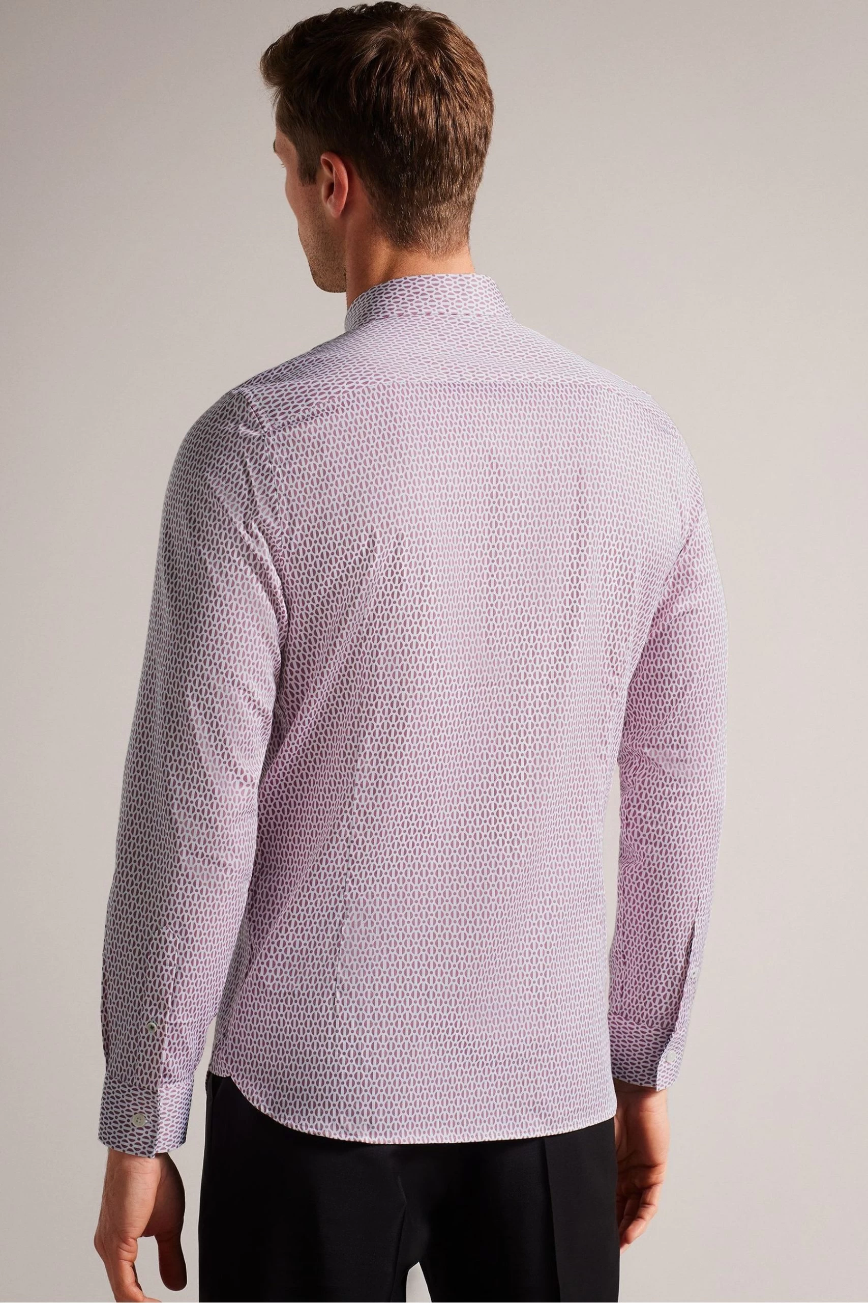 Ted Baker Pink Conifur Long Sleeve Circle Geo Printed Shirt 4 Ted Baker Pink Conifur Long Sleeve Circle Geo Printed Shirt - Image 2