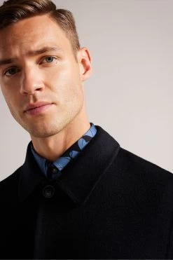 Ted Baker Navy Blue Sharpow Wool Collared Jacket -Ted Baker Shop D54429s4