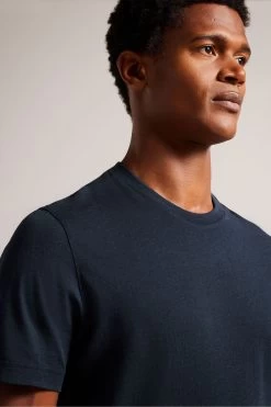Ted Baker Zeppel Navy Blue Short Sleeve Cashmere Blend Regular T-Shirt 10 Ted Baker Zeppel Navy Blue Short Sleeve Cashmere Blend Regular T-Shirt -Ted Baker Shop D54430s4