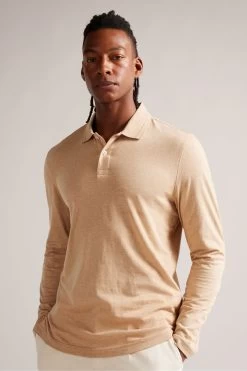 Ted Baker Animal Enio Long Sleeve Cashmere Blend Regular Polo Shirt