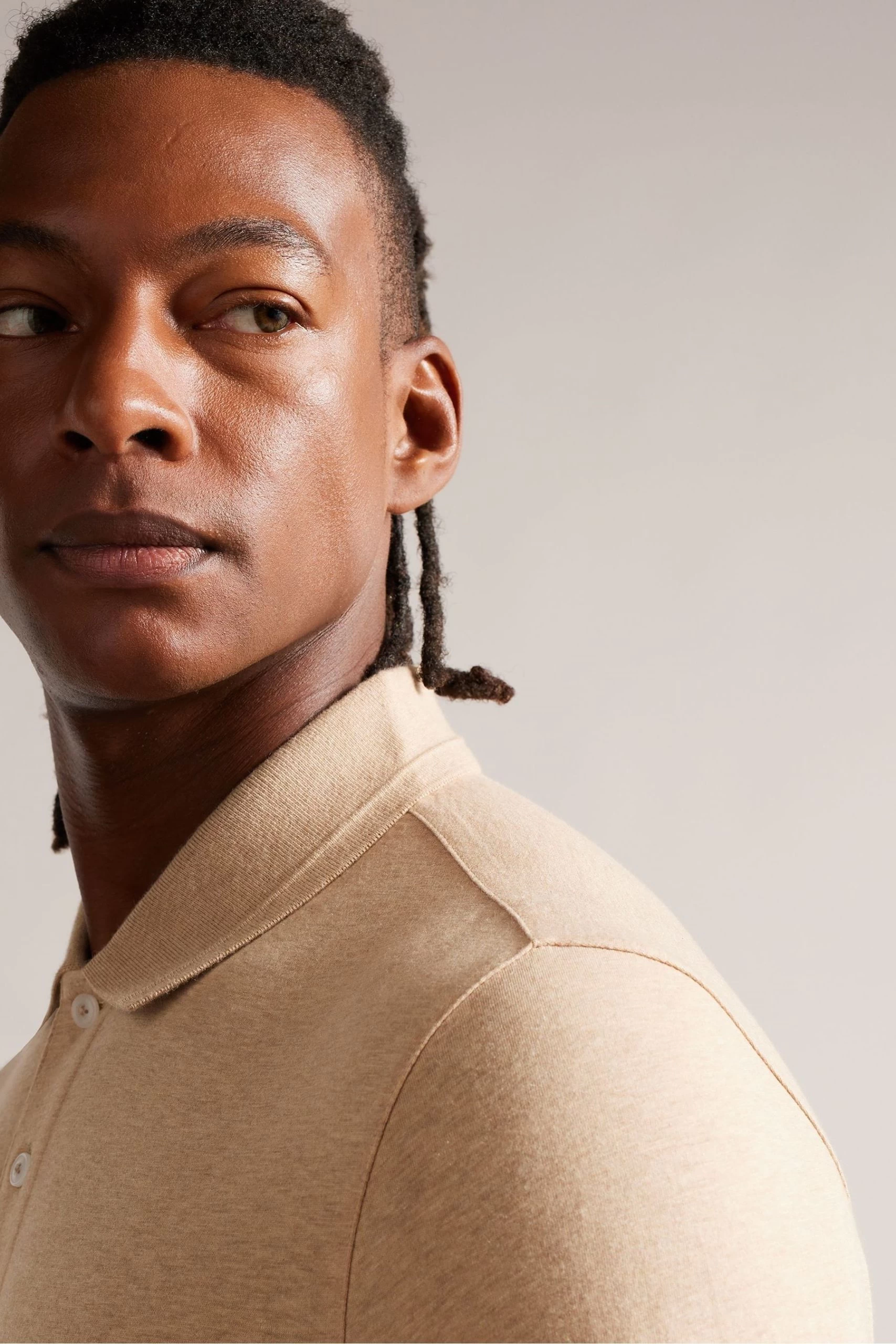 Ted Baker Animal Enio Long Sleeve Cashmere Blend Regular Polo Shirt 6 Ted Baker Animal Enio Long Sleeve Cashmere Blend Regular Polo Shirt - Image 4