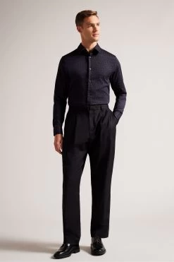 Ted Baker Blue Matlock Long Sleeve Moth Geo Print Shirt 12 Ted Baker Blue Matlock Long Sleeve Moth Geo Print Shirt -Ted Baker Shop D54432s4