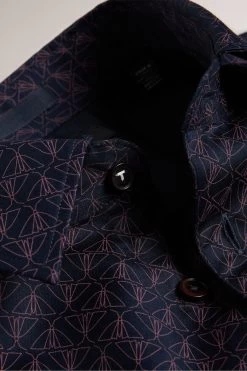 Ted Baker Blue Matlock Long Sleeve Moth Geo Print Shirt 13 Ted Baker Blue Matlock Long Sleeve Moth Geo Print Shirt -Ted Baker Shop D54432s5