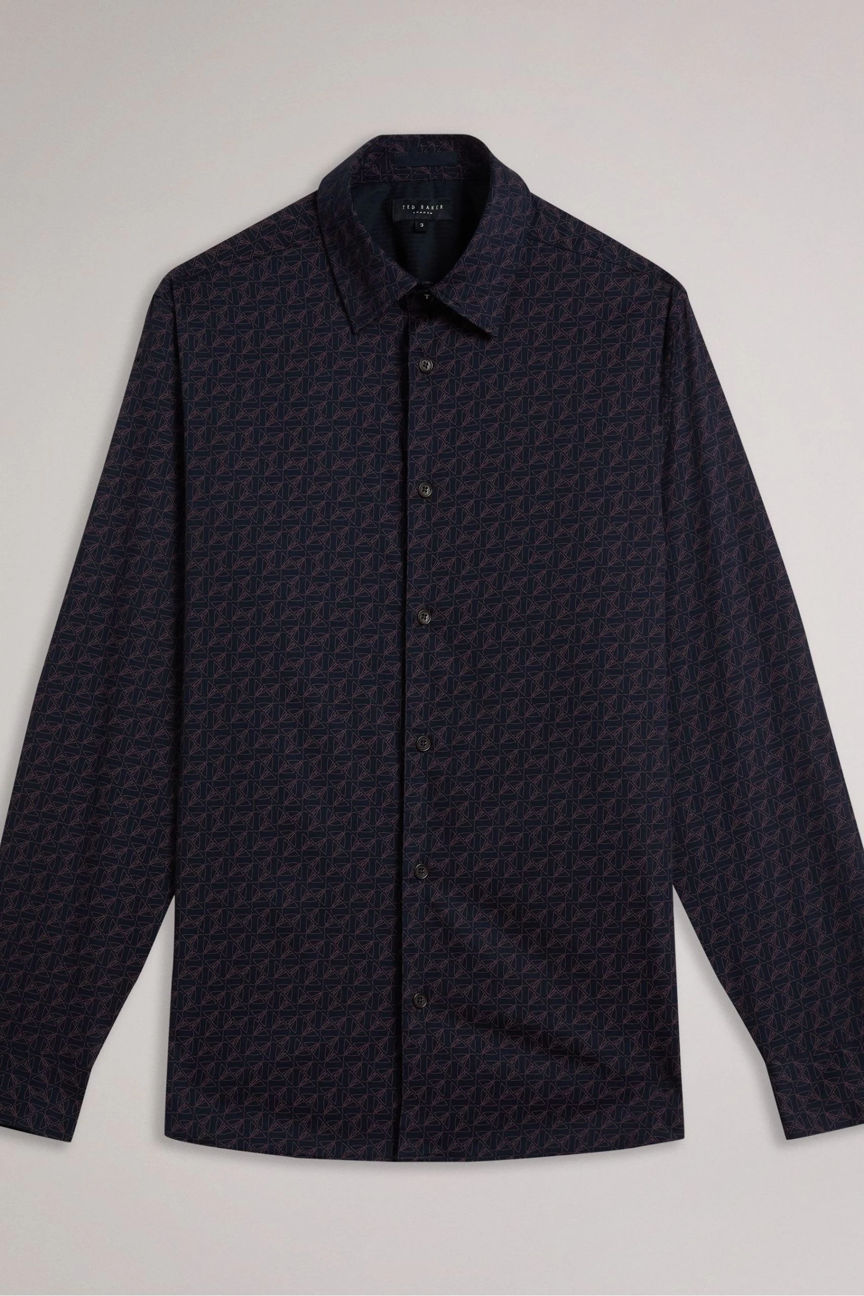 Ted Baker Blue Matlock Long Sleeve Moth Geo Print Shirt 9 Ted Baker Blue Matlock Long Sleeve Moth Geo Print Shirt - Image 7