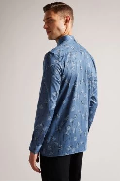 Ted Baker Blue Frith Long Sleeve Flower Print Shirt 9 Ted Baker Blue Frith Long Sleeve Flower Print Shirt -Ted Baker Shop D54433s2