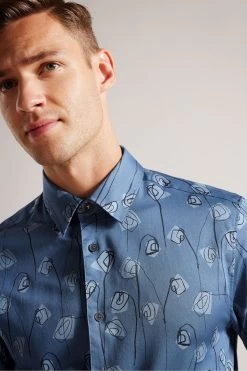 Ted Baker Blue Frith Long Sleeve Flower Print Shirt 10 Ted Baker Blue Frith Long Sleeve Flower Print Shirt -Ted Baker Shop D54433s3