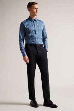 Ted Baker Blue Frith Long Sleeve Flower Print Shirt 11 Ted Baker Blue Frith Long Sleeve Flower Print Shirt -Ted Baker Shop D54433s4