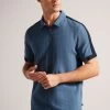 Ted Baker Blue Abloom Short Sleeve Regular Polo Shirt With Zip -Ted Baker Shop D54434s
