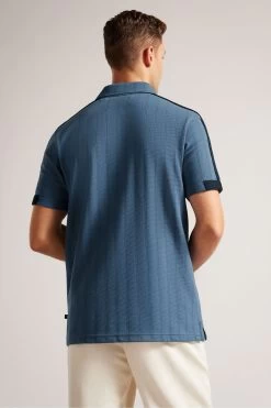 Ted Baker Blue Abloom Short Sleeve Regular Polo Shirt With Zip 10 Ted Baker Blue Abloom Short Sleeve Regular Polo Shirt With Zip -Ted Baker Shop D54434s2