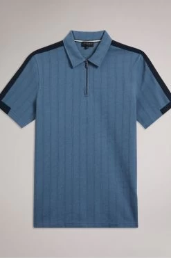Ted Baker Blue Abloom Short Sleeve Regular Polo Shirt With Zip 15 Ted Baker Blue Abloom Short Sleeve Regular Polo Shirt With Zip -Ted Baker Shop D54434s7
