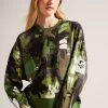 Ted Baker Green Hensely Flocked Printed Sweat T-Shirt 1 Ted Baker Green Hensely Flocked Printed Sweat T-Shirt -Ted Baker Shop D57128s