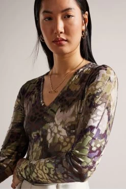 Ted Baker Green Giadah V-Neck Bodysuit 10 Ted Baker Green Giadah V-Neck Bodysuit -Ted Baker Shop D57129s4